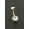 Yuvarlak Zirkon Taşlı Çelik Piercing 1 Adet