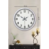 Zentime White Classic Modern 52 Cm Metal Duvar Saati