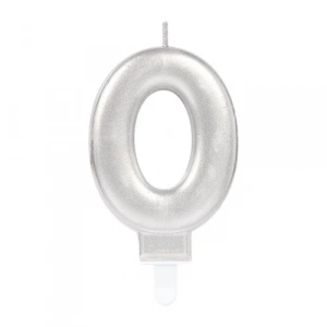 0 Rakamı Mum Gümüş Renk