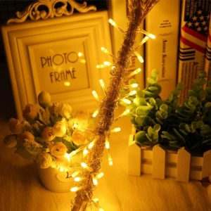 10 Metre 100 Ledli 8 Fonksiyonlu Dekoratif Lambader Sarı Lamba (5047)