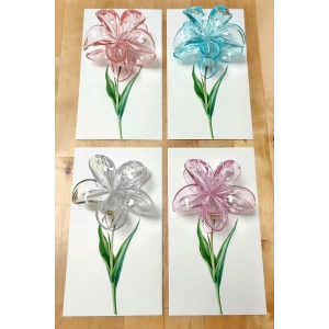 100 Adet Şeffaf Renkli Lotus Toka 8 cm Kına Seti