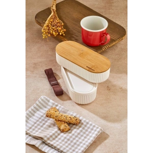 1000ml Ahşap Kapaklı Lunch Box 2li Set Diyet Beslenme Kutusu Bambu Saklama Kabı