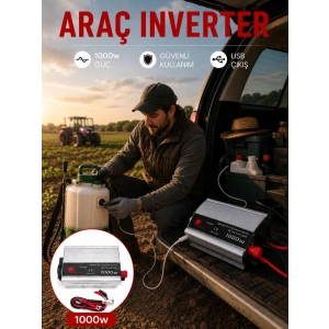 1000W Güç İnverteri Araç Aküsünden Priz Çıkışı Sağlayan Çevirici
