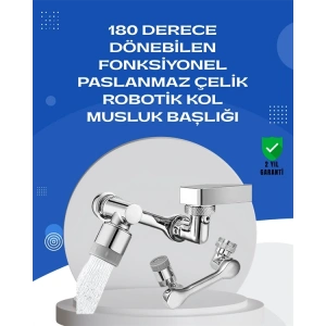1080° Dönebilen Musluk Aparatı – Çift Su Akışı, Robotik Kol Tasarımı ve Su Tasarrufu Özellikli