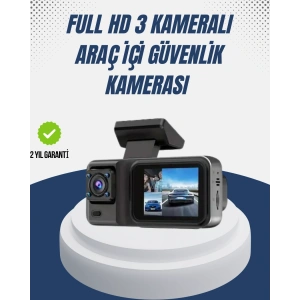 1080P Üç Kameralı Araç Kamerası Wi-Fi Destekli Park Modu ve G-Sensörlü