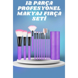 12 Parça Yumuşak Uçlu Makyaj Fırça Set-Göz ve Yüz Makyajı İçin Fırça Seti Profesyonel Makyaj Seti