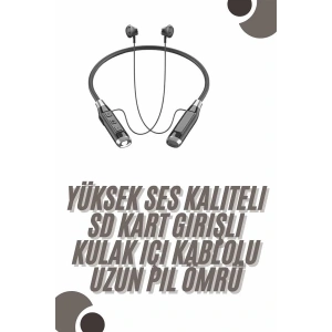 120 Saat Bluetooth Kulaklık Kablolu Boyun Askılı SD Kart Girişli ANC Özellikli