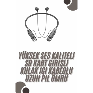120 Saat Bluetooth Kulaklık Kablolu Boyun Askılı SD Kart Girişli ANC Özellikli