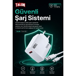120W Hızlı Şarj Adaptörü Ve Kablo Seti Akıllı Çipli Güvenli Şarj Özellikli