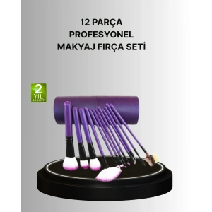 12’li Makyaj Fırça Seti Fondöten Allık Far Karıştırma İçin Tam Uyumlu