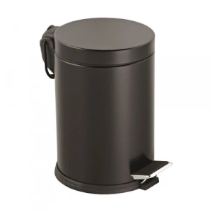 12lt Siyah Pedallı Metal Çöp Kovası Bx40