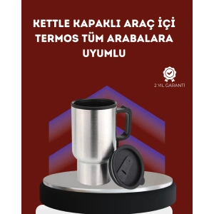 12V Çakmak Girişli Araç İçi Isıtıcı Paslanmaz Çelik Bardak