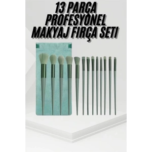 13 Parça Taşınabilir Kılıflı Profesyonel Makyaj Fırça Seti Pudra Allık Fondöten Fırçası