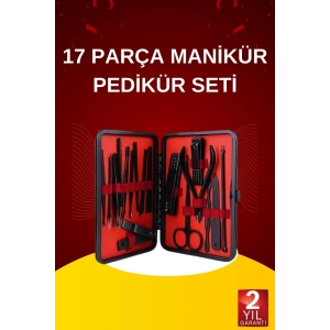 17 Parça El Ayak Bakım Seti Tırnak Temizleme Manikür Pedikür Cımbız Törpü Tırnak Makası