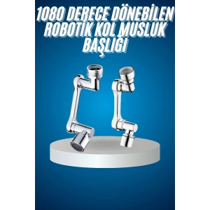 180 Derece Dönebilen Fonksiyonel Paslanmaz Çelik Robotik Kol Musluk Başlığı