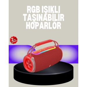 20W Kablosuz Bluetooth Hoparlör RGB Işık Efektli USB/SD/AUX Destekli