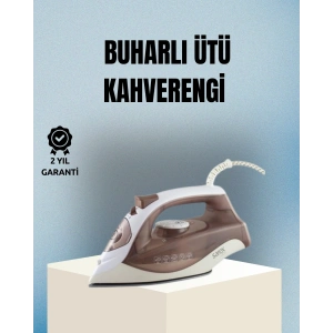 2200 Watt Buharlı Ütü Kahverengi Seramik Taban Şok Buharlı