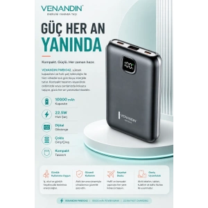 22.5W Hızlı Şarj Özellikli 10000 mAh Kapasiteli Kompakt Powerbank