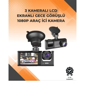 3 Kameralı Dashcam Sistem – Geri Görüş Yardımı, Park Koruması ve G-Sensör