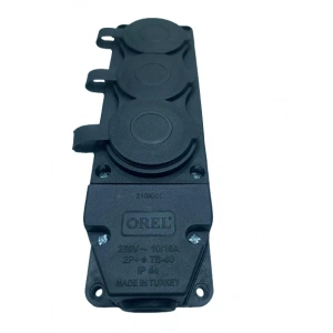 3 Lü Kauçuk Grup Priz Monofaze 1X16A 220 V