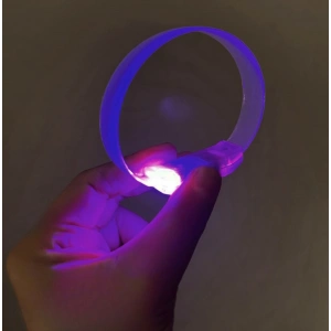 3 Modlu Pilli Led Işıklı Esnek Parti Bilekliği Mor Bx40