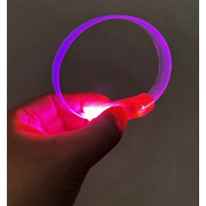 3 Modlu Pilli Led Işıklı Esnek Parti Bilekliği Pembe Bx40
