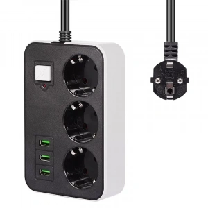 3 Usb’li 3’lü 1.8 M Akım Korumalı Priz Bx40