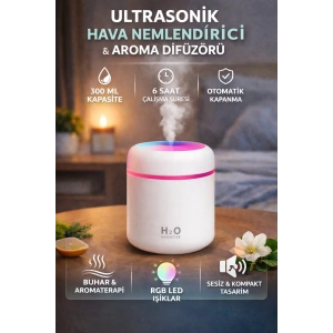300 ML Ultrasonik LED Işıklı Hava Nemlendirici Aroma Difüzörü