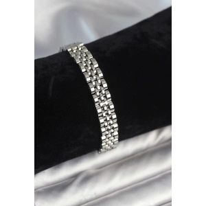 316L Çelik 9 mm Kalınlıkta Gümüş Renkli Erkek Bileklik