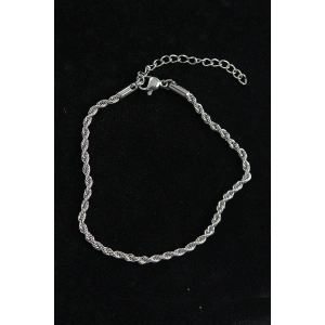 316L Çelik Burgu Model Gümüş Renk Erkek Bileklik