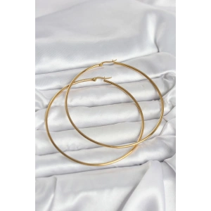 316L Çelik Gold Renk 80 mm Kadın Halka Küpe