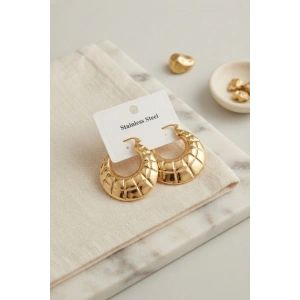 316L Çelik Gold Renk Bohem Halka Model Küpe