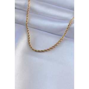 316L Çelik Gold Renk Burgu Model 45 cm Kadın Kolye
