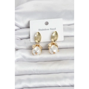 316L Çelik Gold Renk Çiçek Model Kadın Küpe