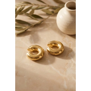 316L Çelik Gold Renk Çiftli Earcuff Küpe