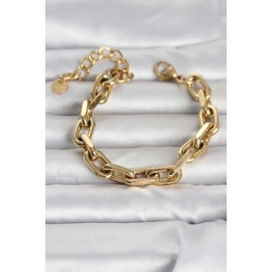 316L Çelik Gold Renk Kalın Zincirli Kadın Bileklik