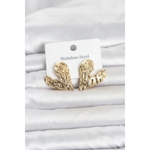 316L Çelik Gold Renk Kalp Model Kadın Küpe
