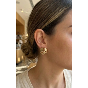 316L Çelik Gold Renk Sarmal Model Kadın Küpe