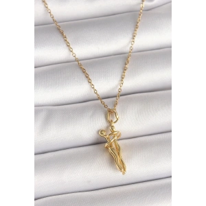 316L Çelik Gold Renk Zincir Sarılma Model Kadın Kolye