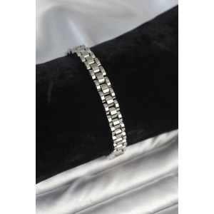 316L Çelik Gümüş Renk 7 mm Kalınlık Erkek Bileklik