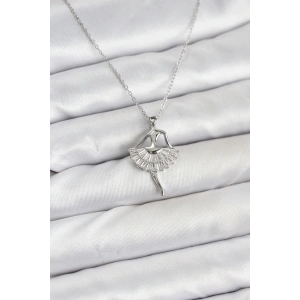 316L Çelik Gümüş Renk Balerin Model Kadın Kolye