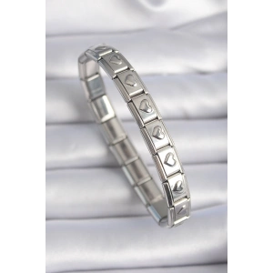 316L Çelik Gümüş Renk Kalp İşleme Nomination Charm Bileklik