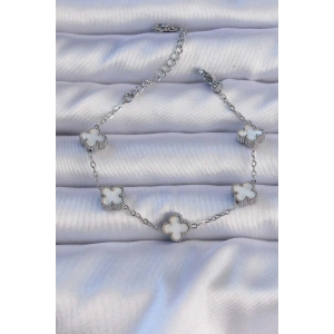 316L Çelik Gümüş Renk Sedefli Baby Boy Yonca Model Bileklik