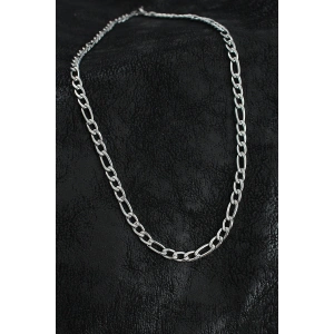 316L Çelik Kalın Figaro Zincir Model Gümüş Renk Erkek Kolye