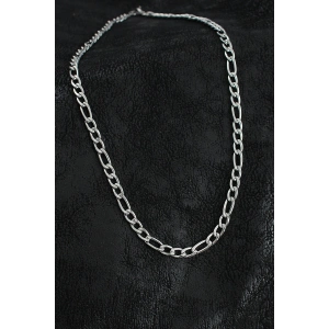 316L Çelik Kalın Figaro Zincir Model Gümüş Renk Erkek Kolye