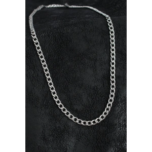 316L Çelik Kalın Klasik Zincir Model Gümüş Renk Erkek Kolye