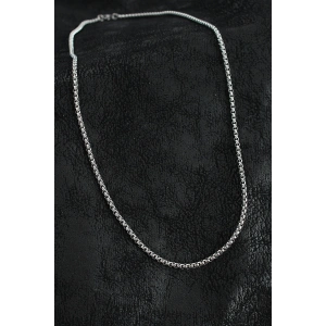 316L Çelik Örme Zincir Model Gümüş Renk Erkek Kolye