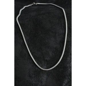 316L Çelik Oval İtalyan Zincir Model Gümüş Renk Erkek Kolye