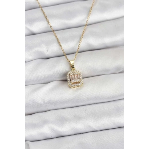 316L Çelik Zincir Gold Renk Baget Model Kadın Kolye