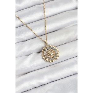 316L Çelik Zincir Gold Renk Güneş Model Kadın Kolye